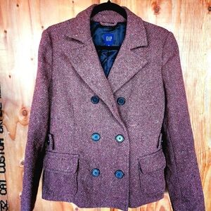 GAP Women's Textured Brown Pea Coat